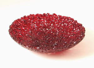 Red Frit Glass Bowl