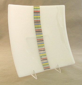 White Fused Glass Plate