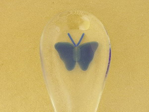 Fused Glass Spoon Rest - Blue Butterfly