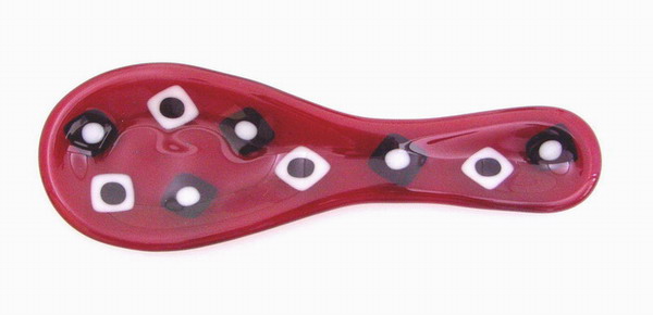Red Fused Glass Spoon Rest