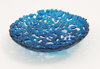 Blue Fused Glass Bowl
