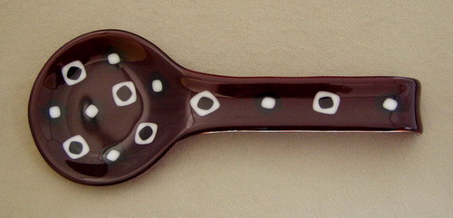Red Fused Glass Spoon Rest