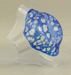 Fused Glass Vase with blue lace2